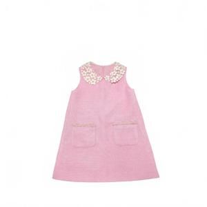 NEW DOE A DEAR girl's tweed collar dress in pink